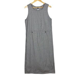 Land’s End Dress Womens Size 10 Regular Gray Check Sleeveless Pocket Cotton